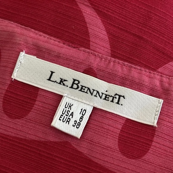 L K Bennett Dress Pink UK 10 Cotton Sleeveless Wedding Holiday Occasion Office - Picture 7 of 9